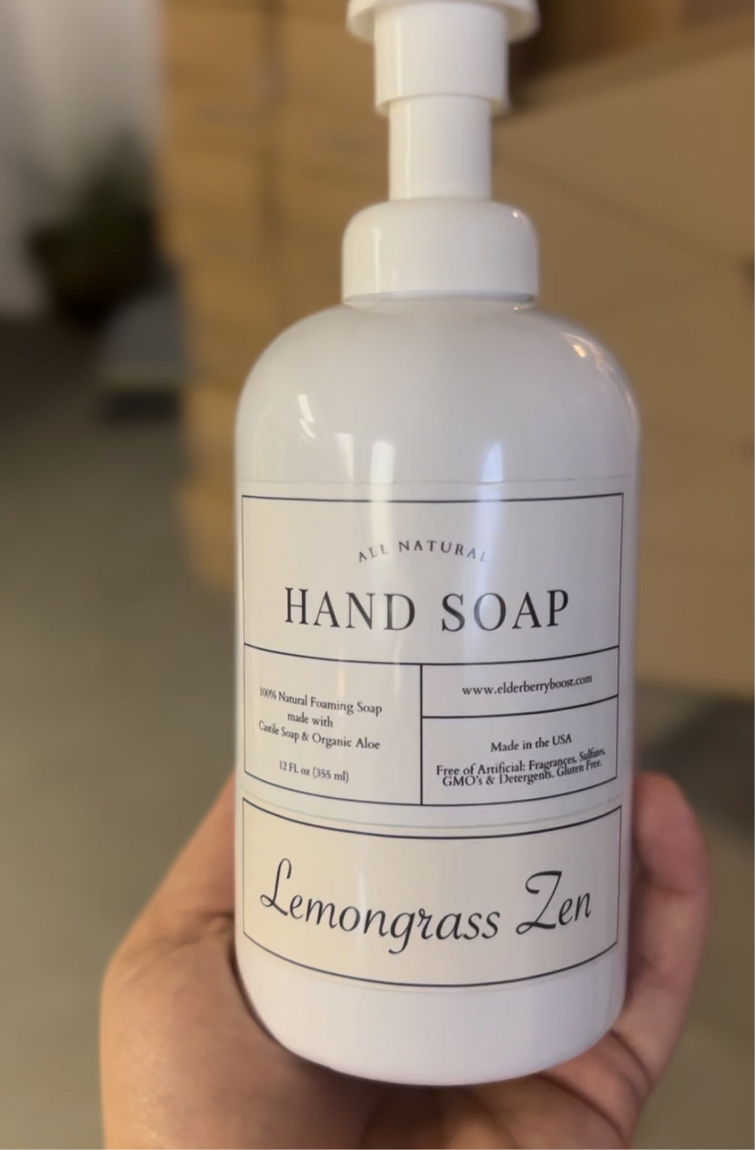 Lemongrass Hand Soap - Free Gift w/ $75 - Elderberry Boost, LLC