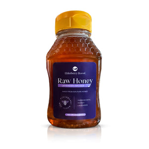 Lavender Infused Raw Honey 8oz - Elderberry Boost, LLC